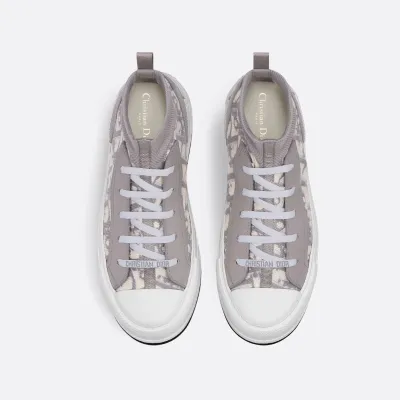 Dior Grey print thick bottom high bang  sneakers
