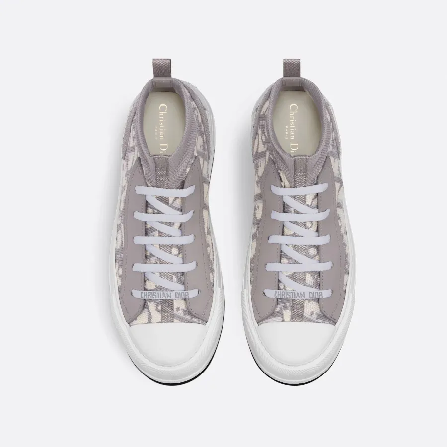 Dior Grey print thick bottom high bang  sneakers