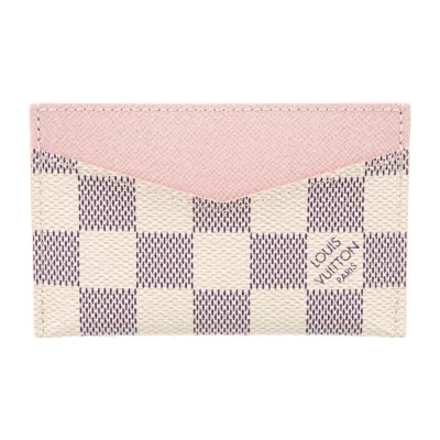 Louis Vuitton Small Card Holder Neutrals Damier Azur Pattern Canvas