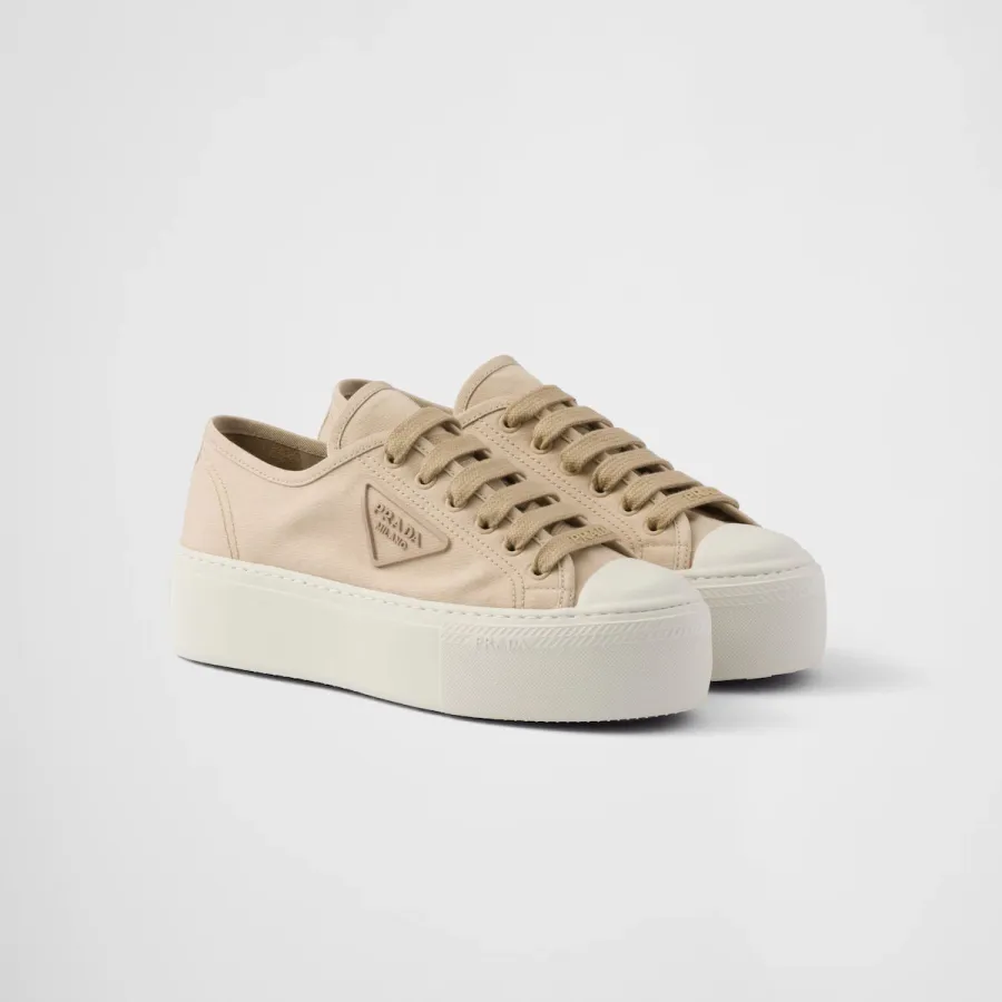 PRADA Desert yellow lace-up sneakers