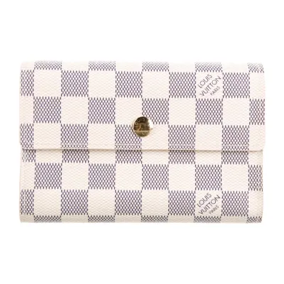 Louis Vuitton Medium Alexandra Wallet Damier Azur Pattern Coated Canvas Brass Hardware