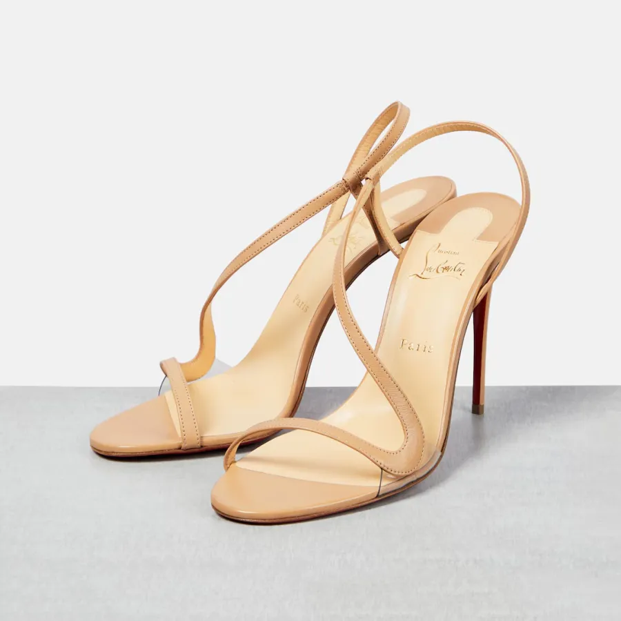Christian Louboutin Apricot sandals with thin heels and high heels