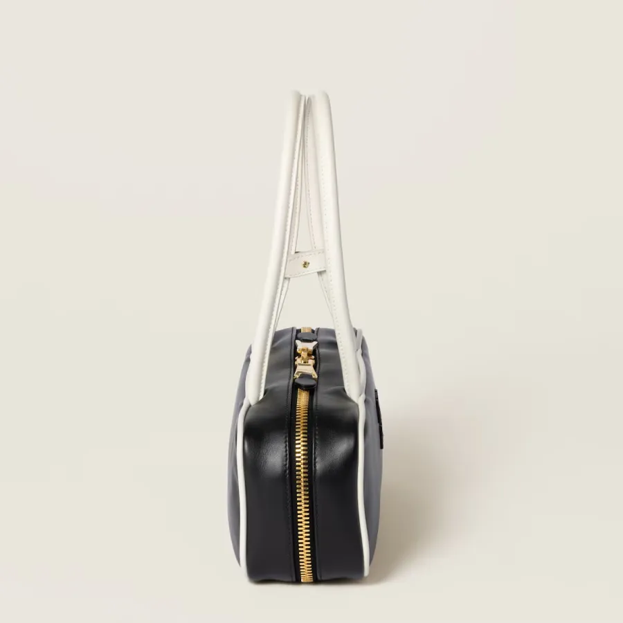 Miu Miu Calfskin Leather Beau Black Top-Handle Bags