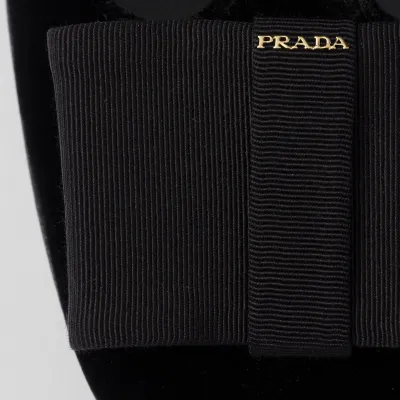 PRADA Velvet Black High Heels Shoes Mary Jane Shoes