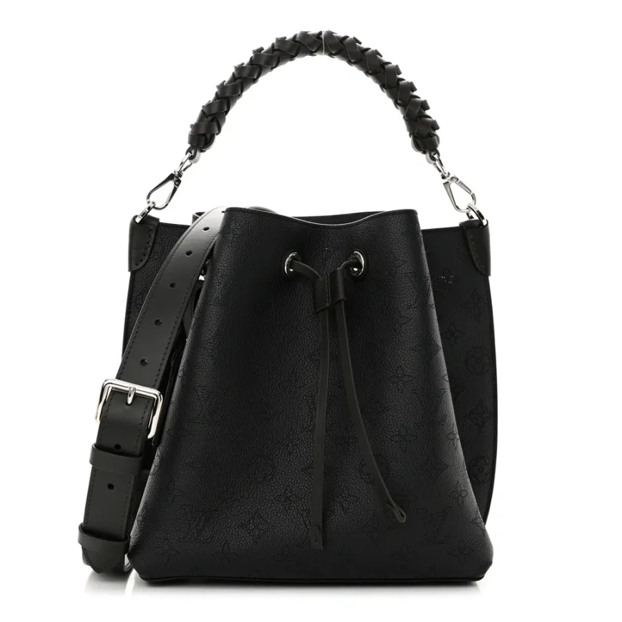 Louis Vuitton Muria MM Black Mahina Leather Silver Hardware