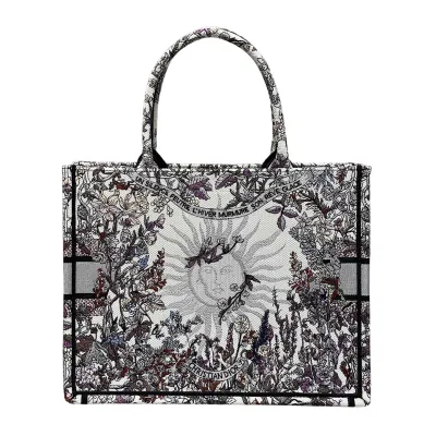 Dior Medium Book Tote Ecru Multicolor Dior 4 Saisons Hiver Soleil Embroidery