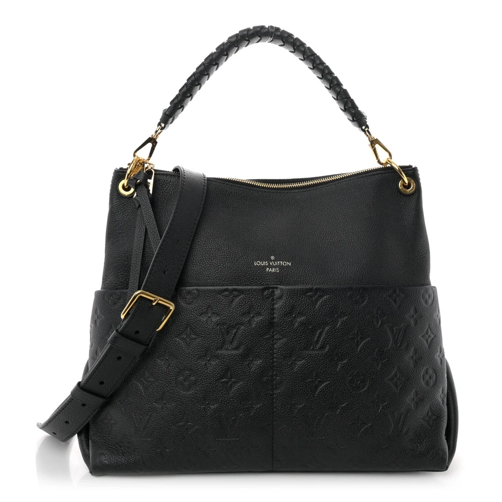Louis Vuitton Maida Hobo MM Couro Empreinte Preto Acabamento Dourado