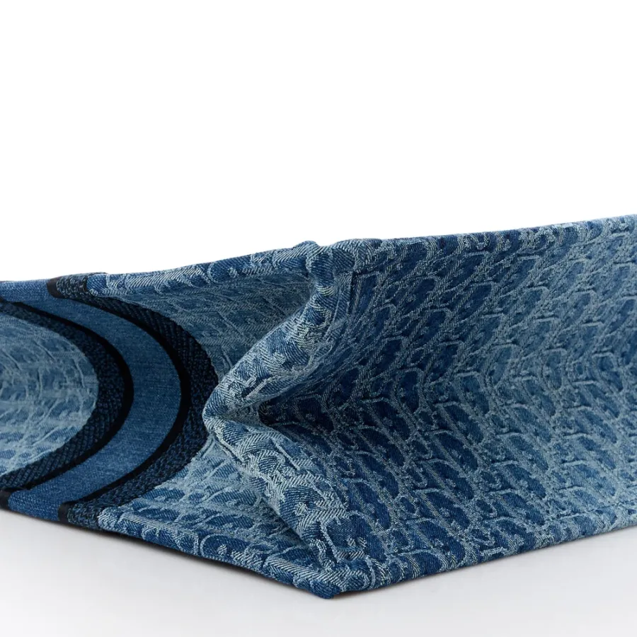 Dior Mini Pouch Navy Blue Oblique Canvas Silver Hardware