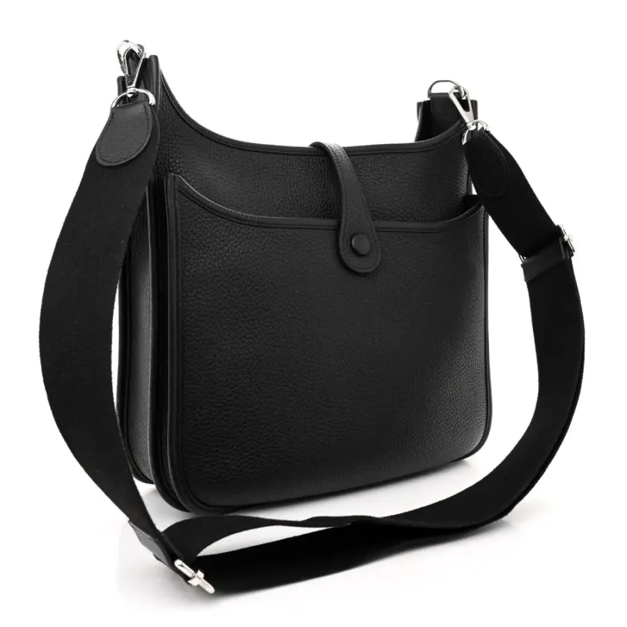 Hermès Evelyne III PM Black Taurillon Clemence Leather Palladium Silver Hardware