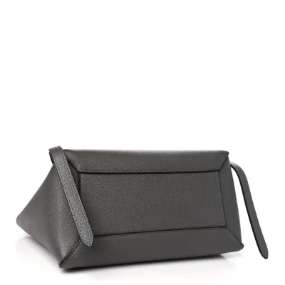 Celine Micro Belt Bag Grey Grained Calfskin Leather Gold Hardware