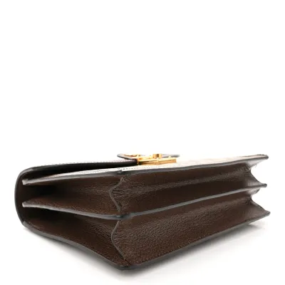 Gucci Small Web Ophidia Padlock Top Handle Bag Beige / Ebony / New Acero GG Supreme Monogram Canvas & Textured Dollar Calfskin Leather Aged Gold Hardware