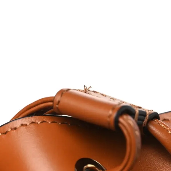 Fendi Mini F is Fendi Logo Embossed Mon Tresor Bucket Bag Cuoio King Vitello Leather Gold Hardware - Image 10