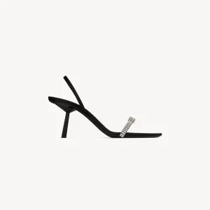 Yves Saint Laurent Black stiletto sandals with drill tips