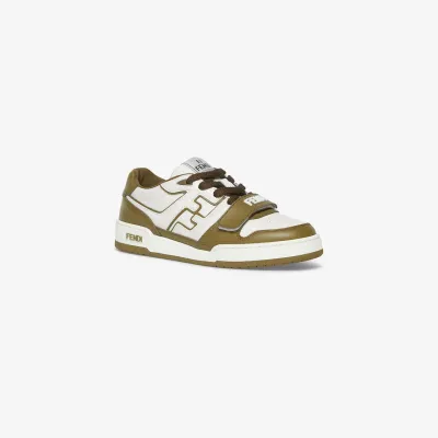 FENDI Green leather low-top shoes Sneakers