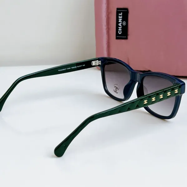 CHANEL square frame glasses blue green color size 58口17-140 - Image 6