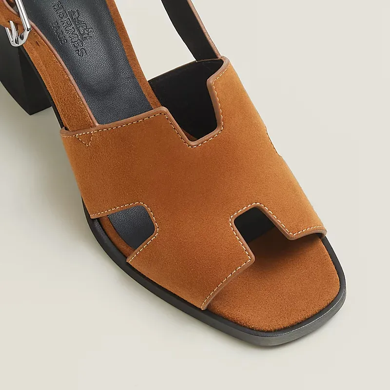 HERMES Elbe Brown High Heels Sandal