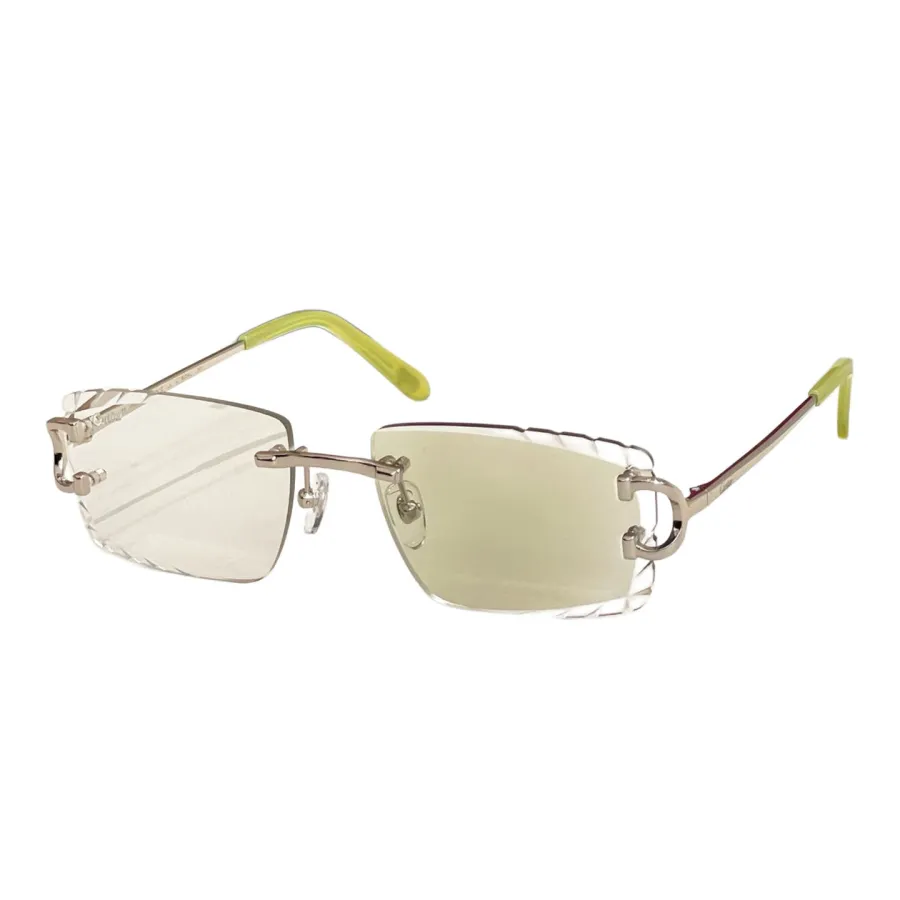 Cartier square frame glasses lavender/pink/blue silver/purple/blue gold/brown/green color Size 56口17-140