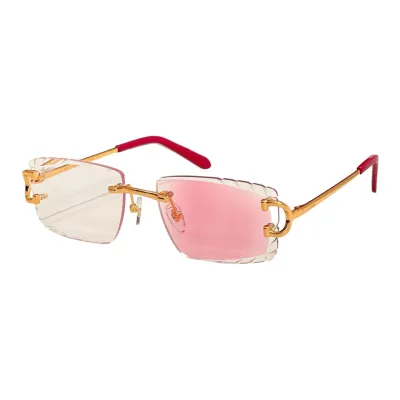 Cartier square frame glasses lavender/pink/blue silver/purple/blue gold/brown/green color Size 56口17-140