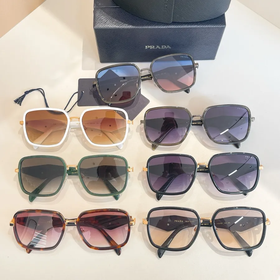 Prada square frame glasses black gold/leopard red/white brown/green/black purple/blue red color Size 53口20-145