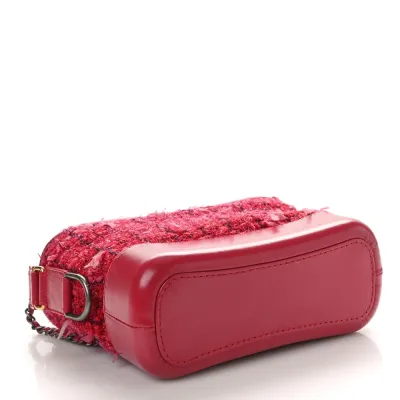 Grade Chanel Gabrielle Hobo Bag | Red Tweed   Calfskin