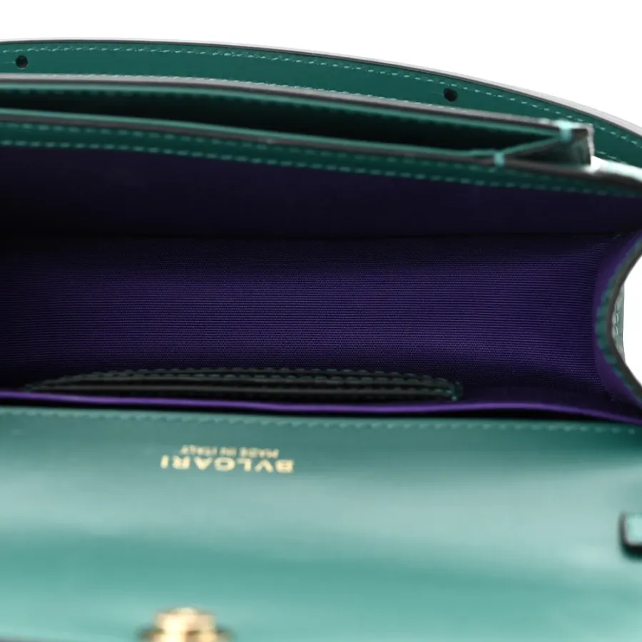 Bvlgari Small Serpenti Forever East West Shoulder Bag Mint Green Calfskin Leather Gold Hardware