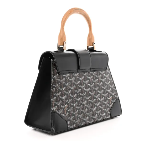 Goyard Saigon PM Black Goyardine Canvas Silver Hardware - Image 3