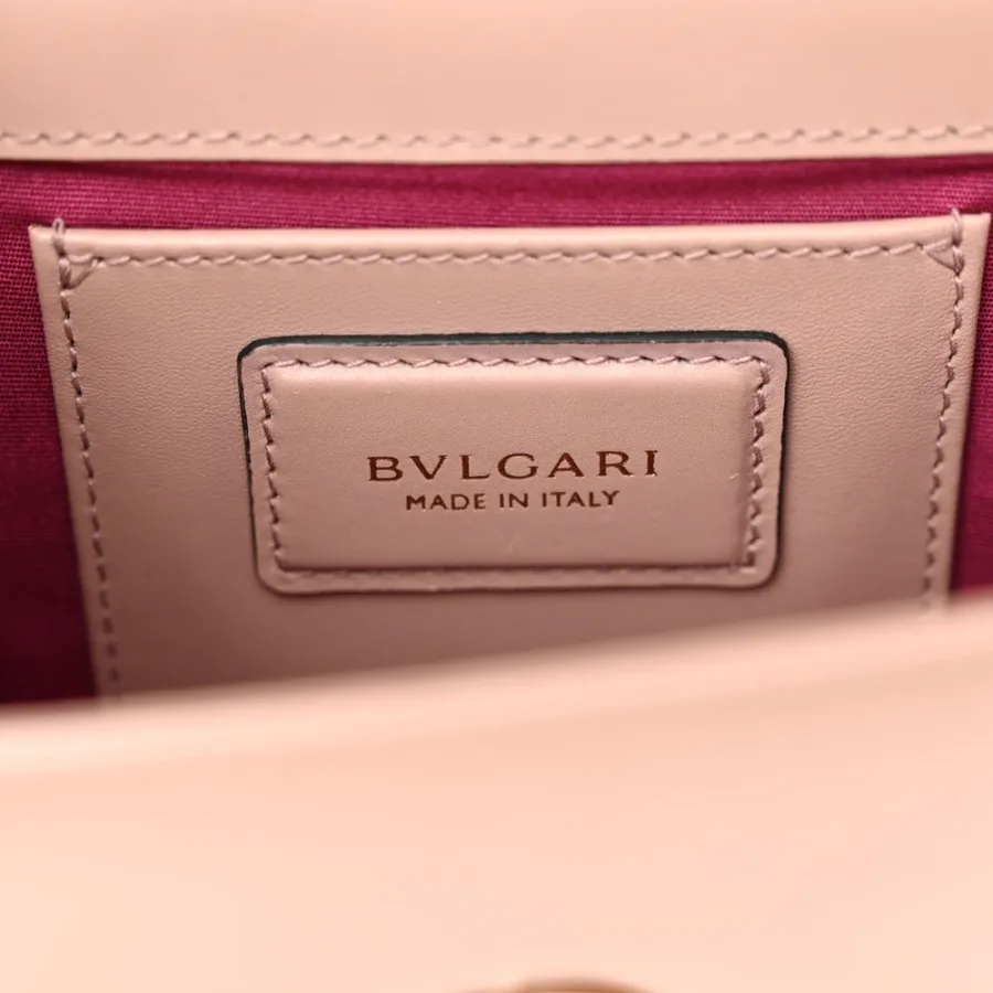 Bvlgari Mini Serpenti Forever Crossbody Bag Beige Calfskin Leather Gold Hardware