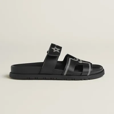 HERMES Chypre Black Slippers