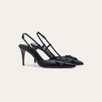 VALENTINO Calf leather strappy heels (8cm high heel)
