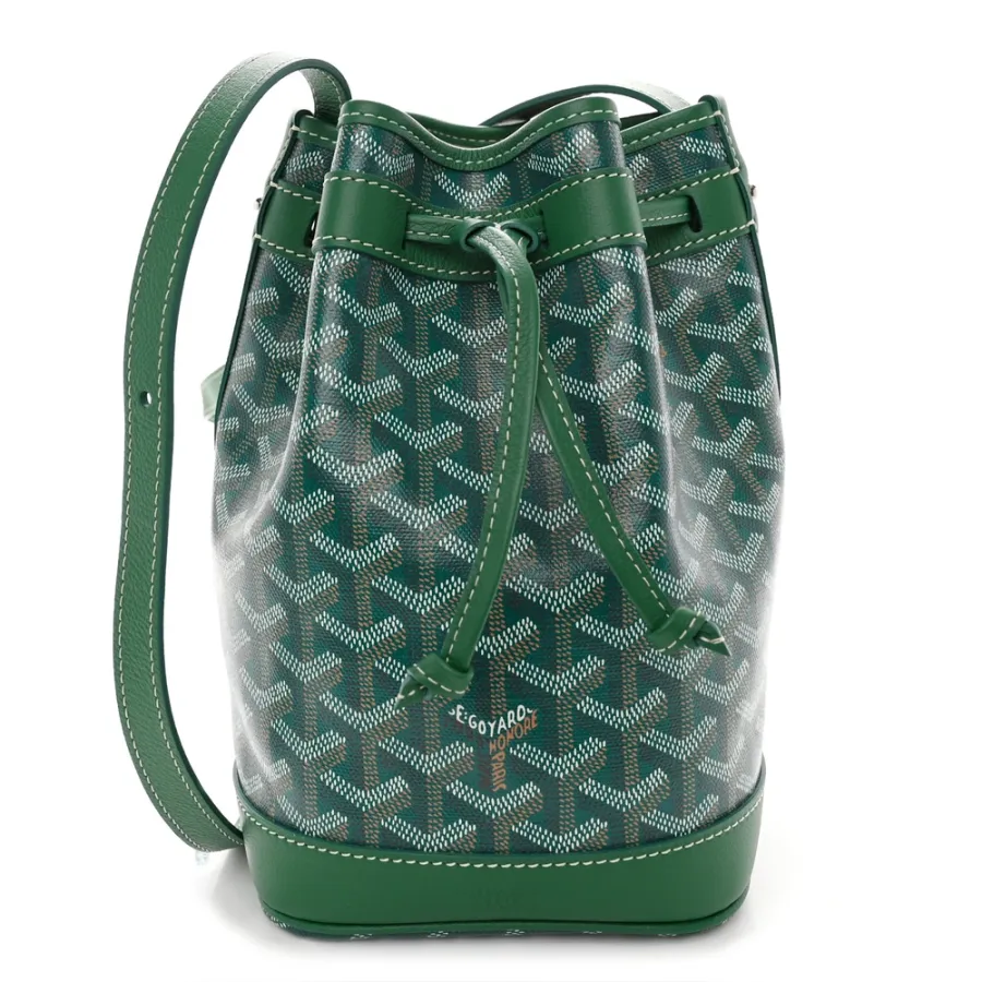 Goyard Petit Flot Bucket Bag PM Green Goyardine Canvas