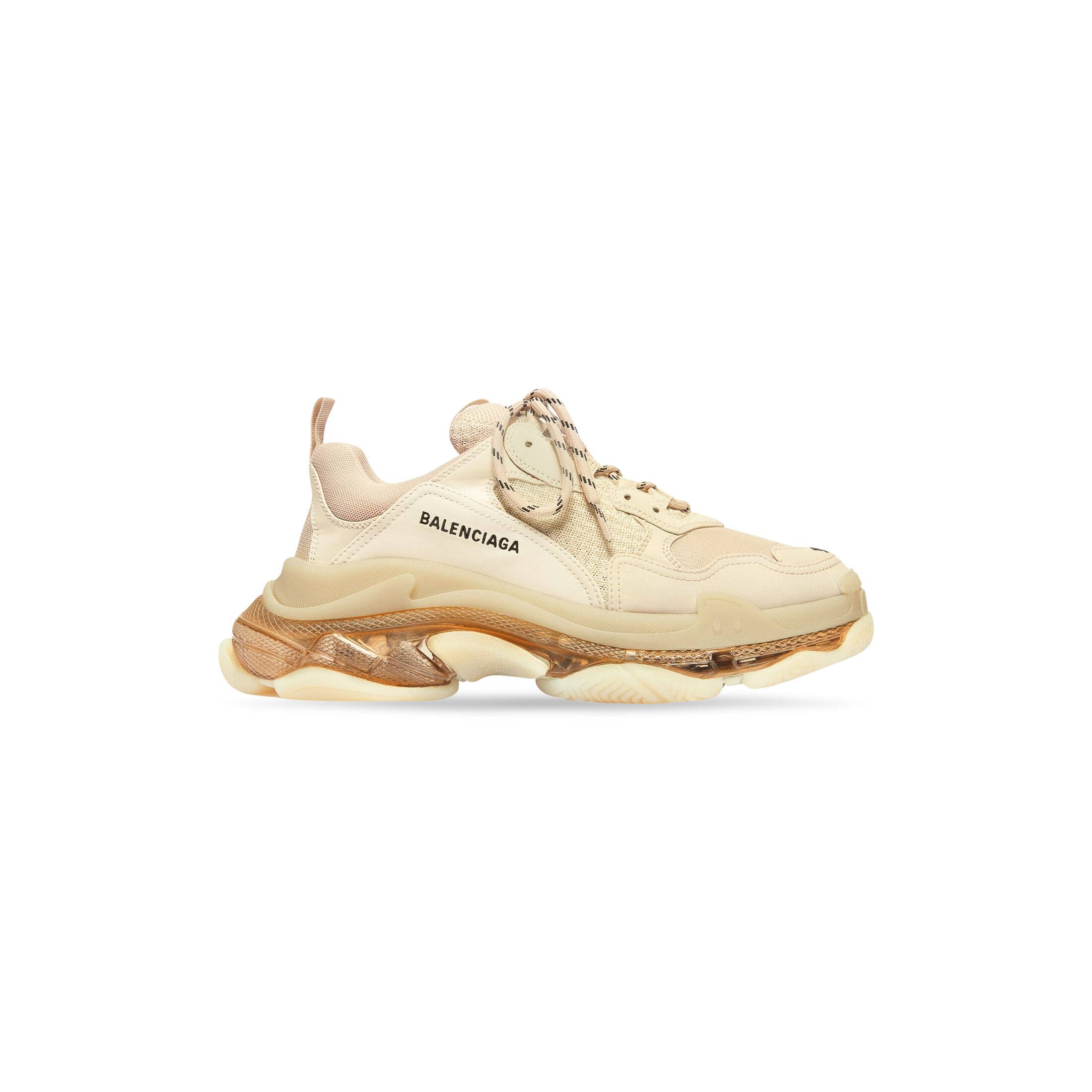 BALENCIAGA TRIPLE S SOLA TRANSPARENTE Beige Tênis