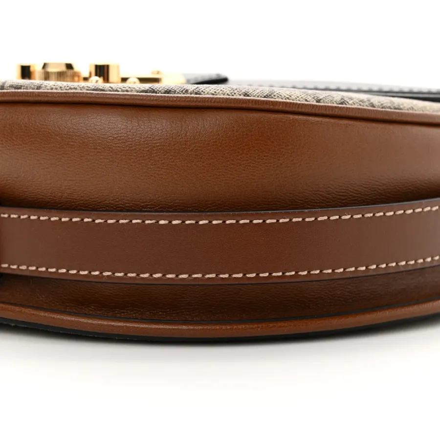 Gucci Small Padlock Messenger Shoulder Bag Beige/Black GG Supreme Monogram Canvas & Calfskin Leather Gold Hardware