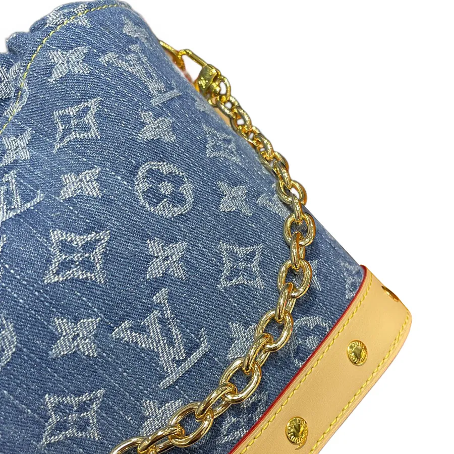 Louis Vuitton Nano Noé Denim Blue Gold Hardware