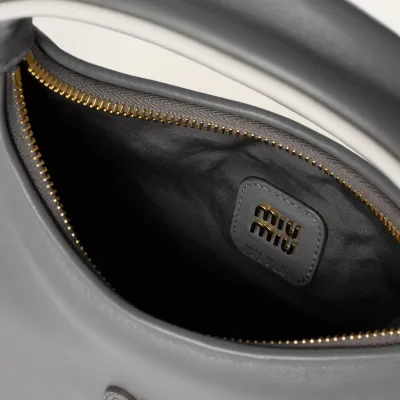 Miu Miu Wander Quilted Lambskin Leather handbag Grey Crossbody Bags