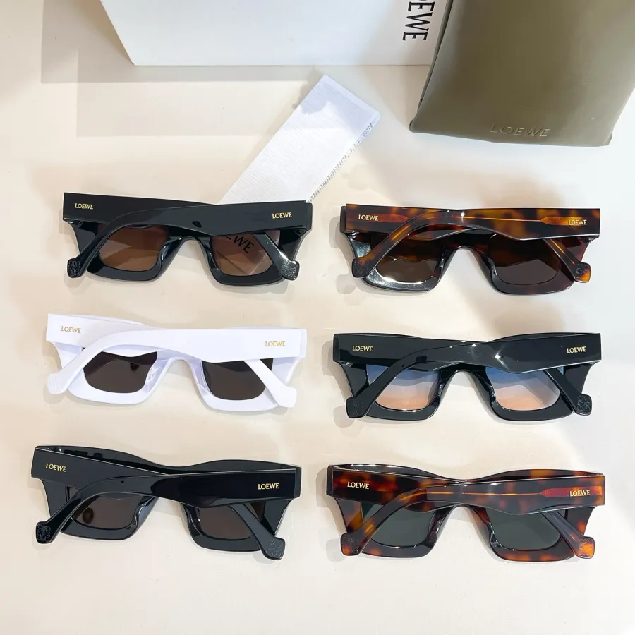 Loewe square frame glasses blue orange/black brown/black sepia/white/leopard brown/leopard green color Size 54口16-145