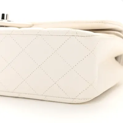 Designer Handbags Chanel White caviar Double Flap Bag