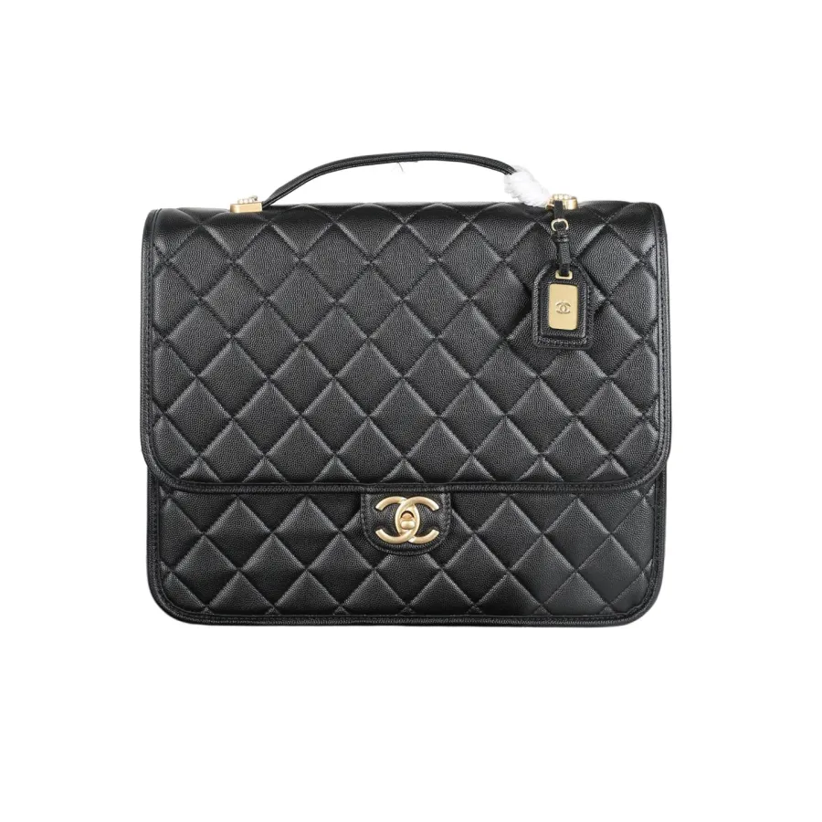 Chanel Black Quilted Caviar Leathe Backpacks