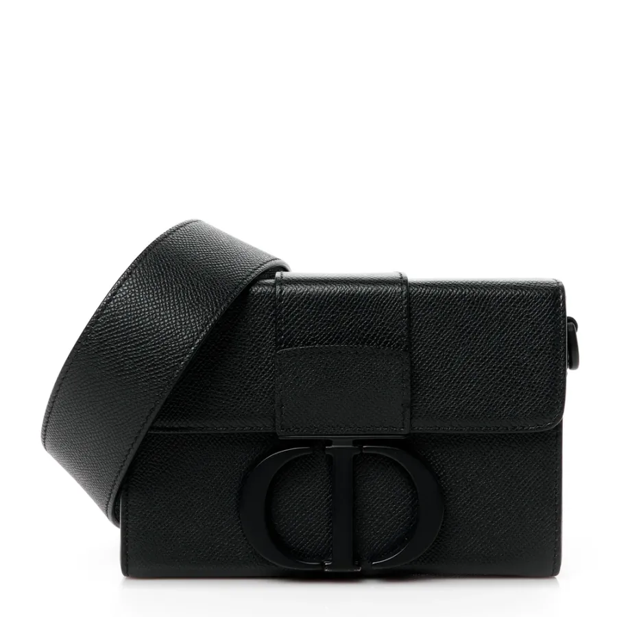 Dior Montaigne 30 Box Bag Black Ultra Matte Grained Calfskin Leather Matte Black Hardware