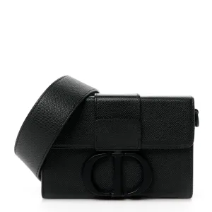 Dior Montaigne 30 Box Bag Black Ultra Matte Grained Calfskin Leather Matte Black Hardware