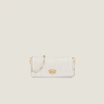 Miu Miu Quilted Lambskin Leather white Shoulder Bags