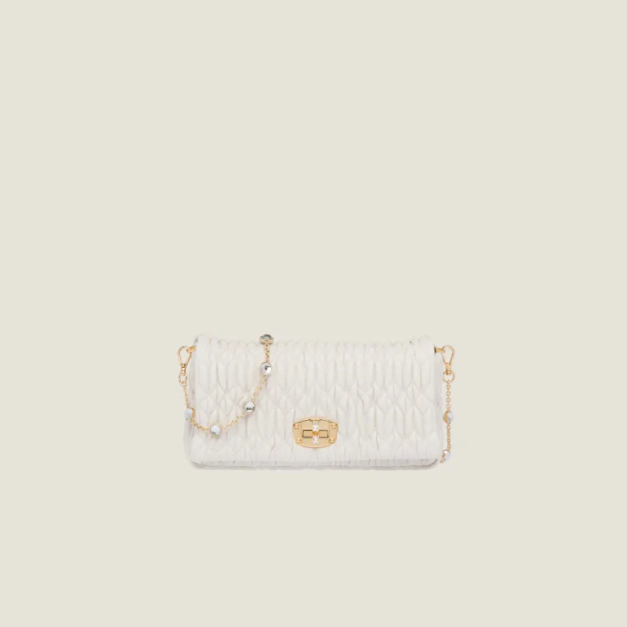 Miu Miu Quilted Lambskin Leather white Shoulder Bags