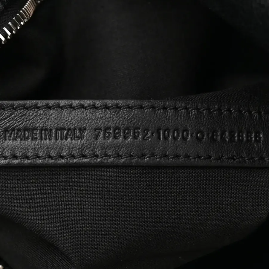 Balenciaga Medium Le Cagole Carry All Bag Black Agneau Arena Leather Silver Hardware