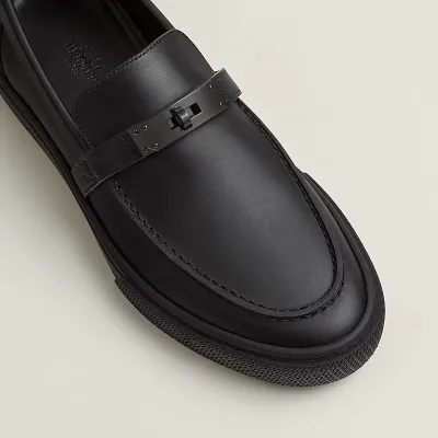 HERMES Game Black Loafers