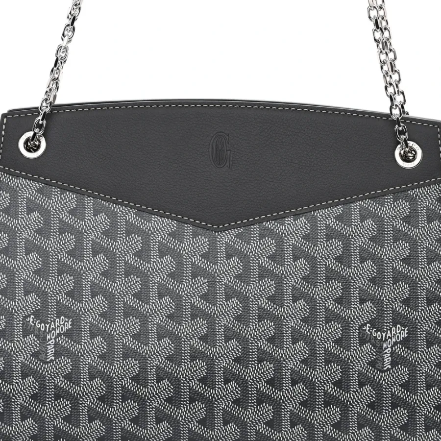 Goyard Rouette Structure PM Grey Goyardine Canvas Silver Hardware