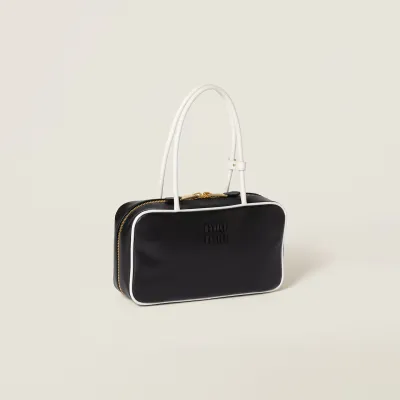 Miu Miu Calfskin Leather Beau Black Top-Handle Bags