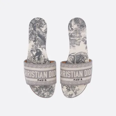 Dior grey flat slippers