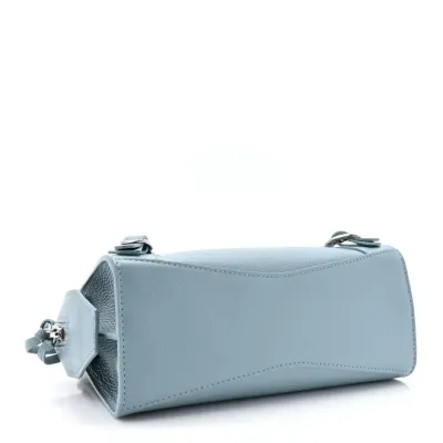 Balenciaga Mini Neo Classic City Blue/Grey Grained Calfskin Leather Silver Hardware