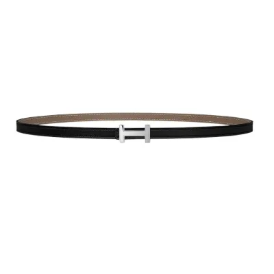 Hermès Women' s Focus H Buckle Belt In Brown/Black/Orange/White/Etoupe Calfskin With Gold/Silver Hardware 13mm
