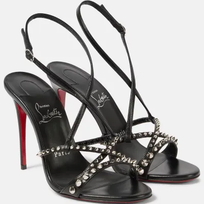 Christian Louboutin Black studded high-heeled sandals