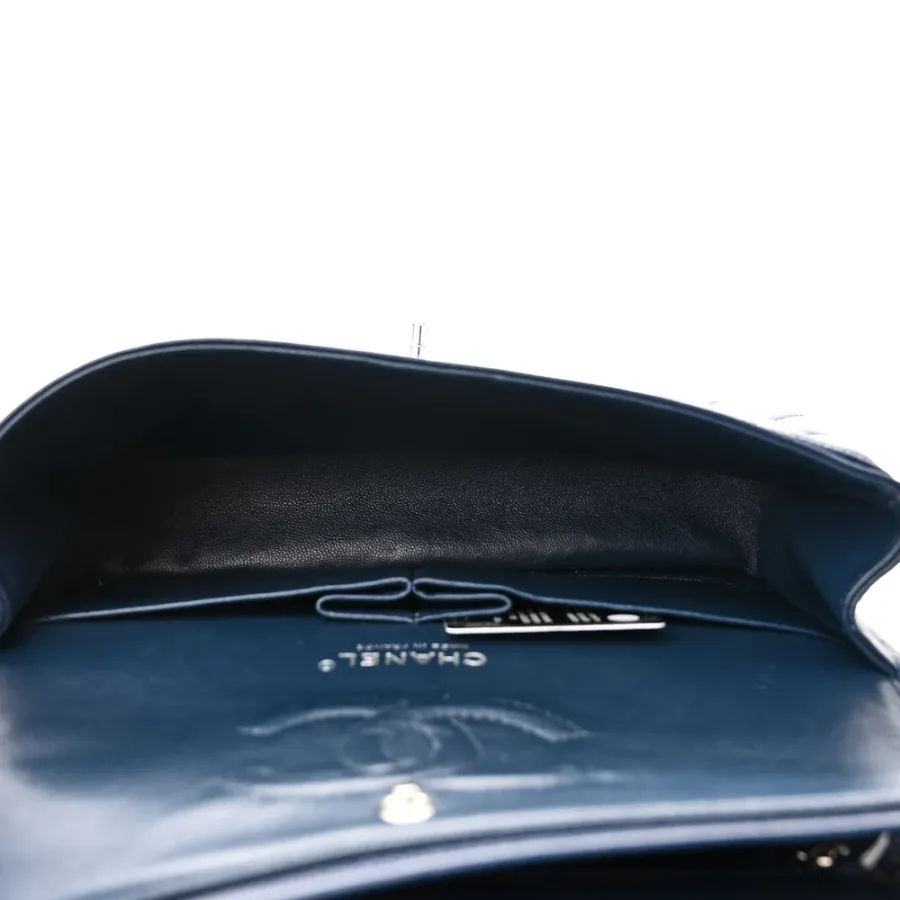 Designer Handbags | Blue Quilted Caviar Leather